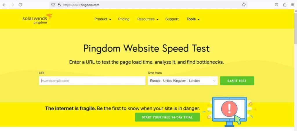 WptApps Pingdom test WP Optimizer demo